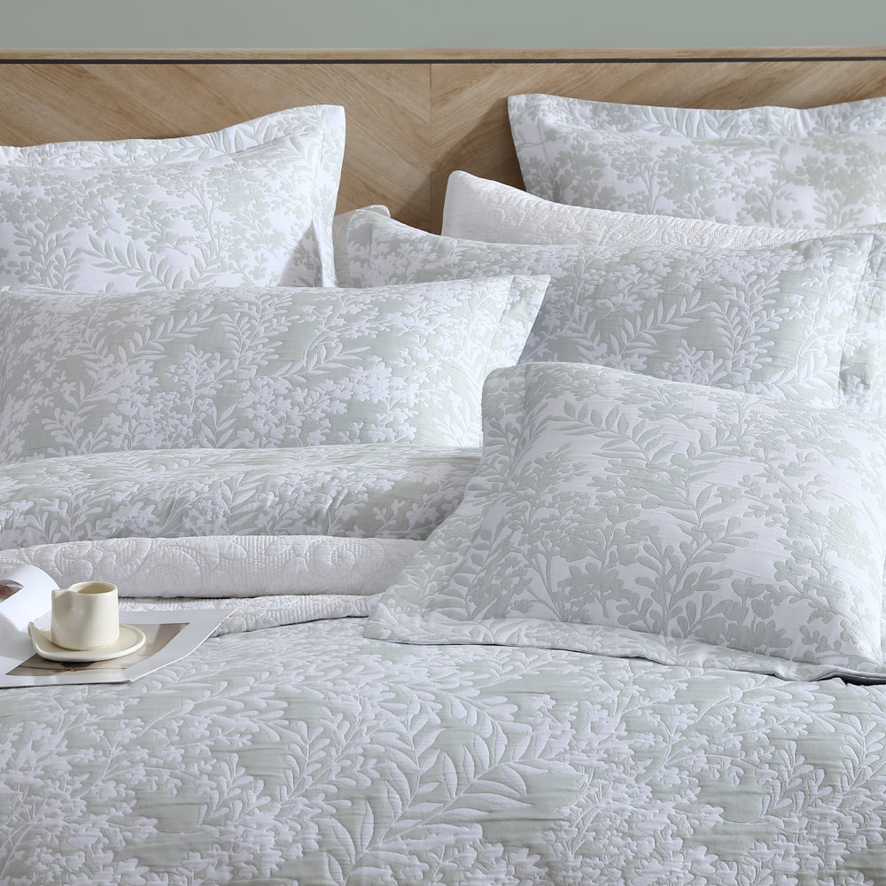 Quinn Sage Quilt Cover Set for Queen-Size Bed | Private Collection