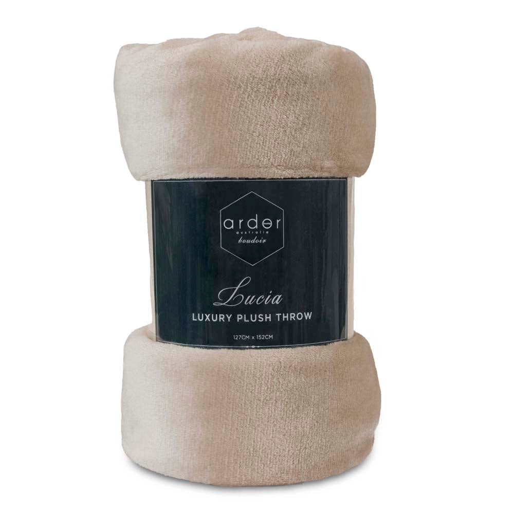 Lucia Ultra - Soft Plush Stone - Patterned Throw for Winter