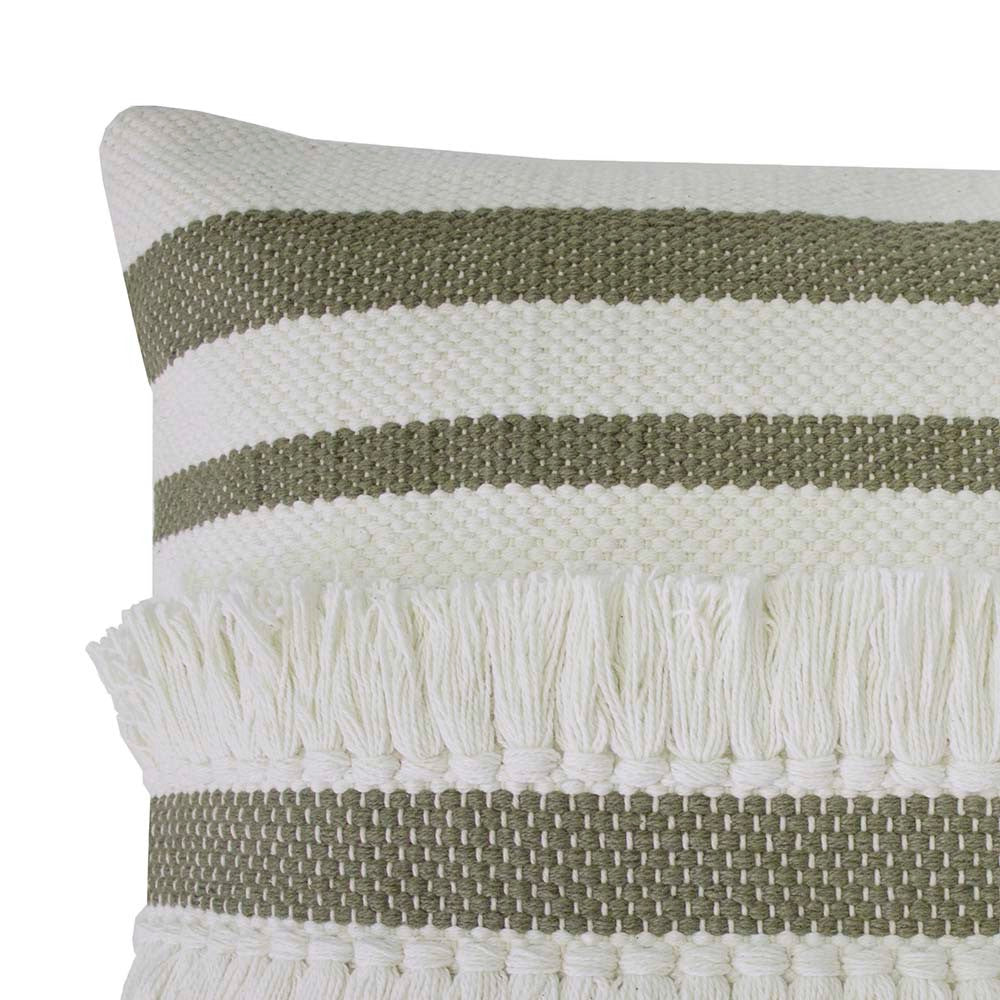 Bambury Tully Moss Boho-style Square Decorative Filled Cushion for Home