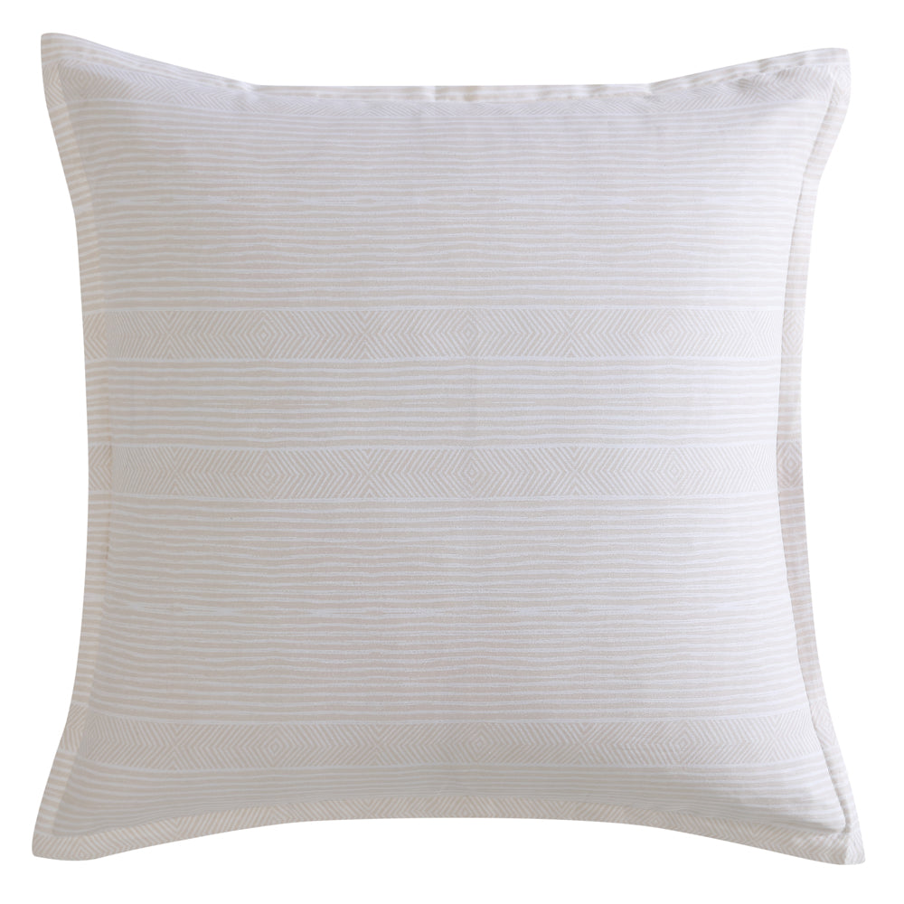 Stylish Hinton European Pillowcase with White and Caramel Textured Stripes