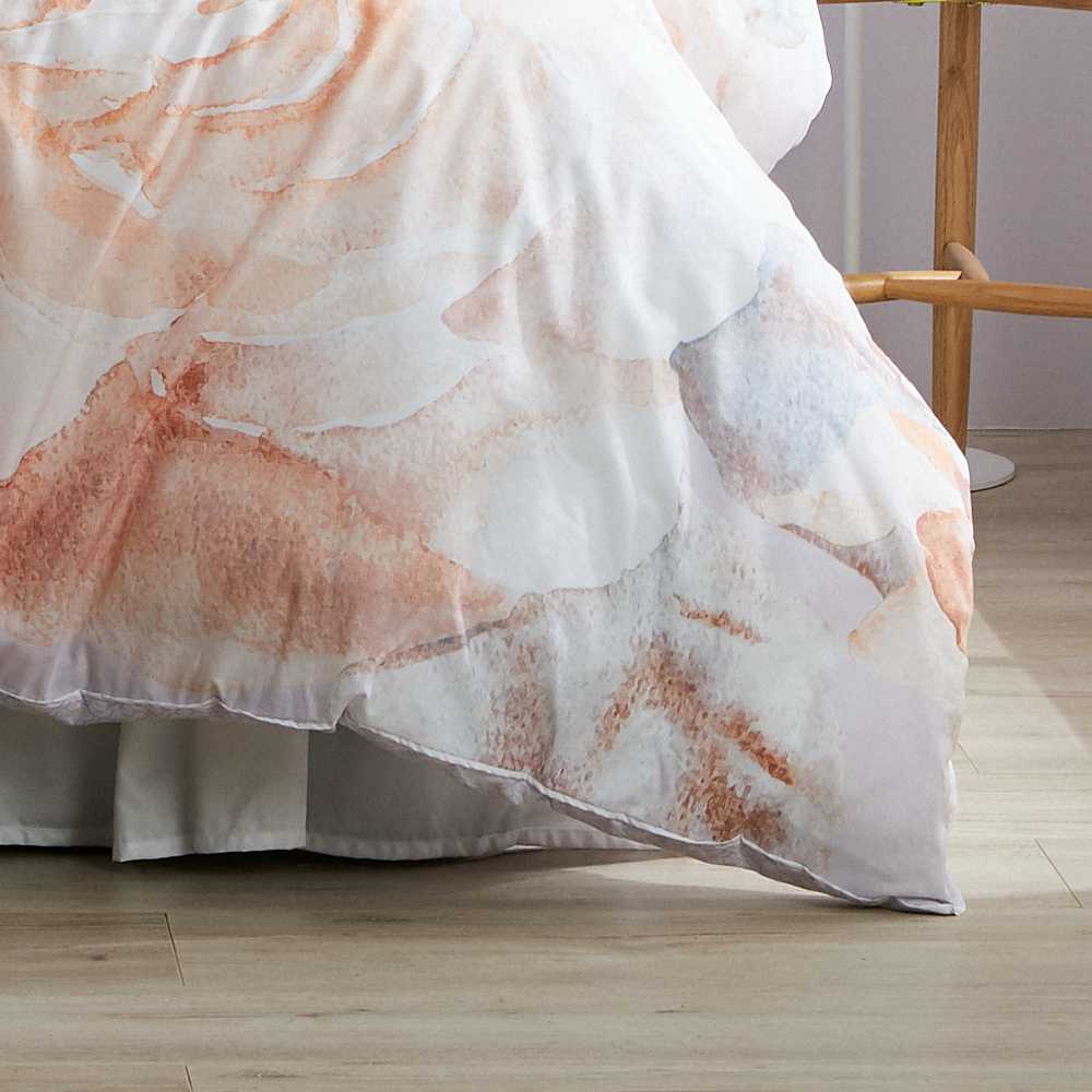 Queen Size Maggie Peach Bed Quilt Cover Set for a Feminine Bedroom Decor