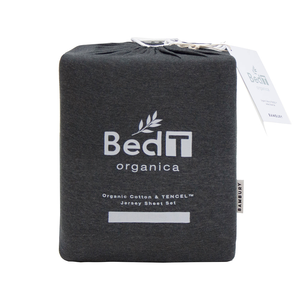 BedT Organica Breathable Charcoal Double Bed Sheet Set for All Seasons