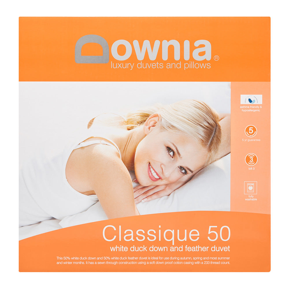 Double Bed Classique 50 Collection Down and Feather Quilt (Doona) for All - Season Comfort