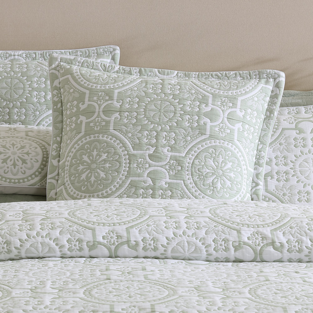 Soft and Refreshing Mayfair Sage European Pillowcase for Spring and Summer