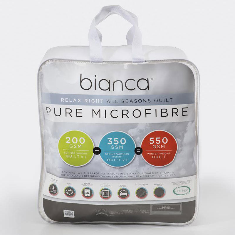 Bianca Relax Right All-Season Microfibre King Bed Quilt 200 - 550GSM