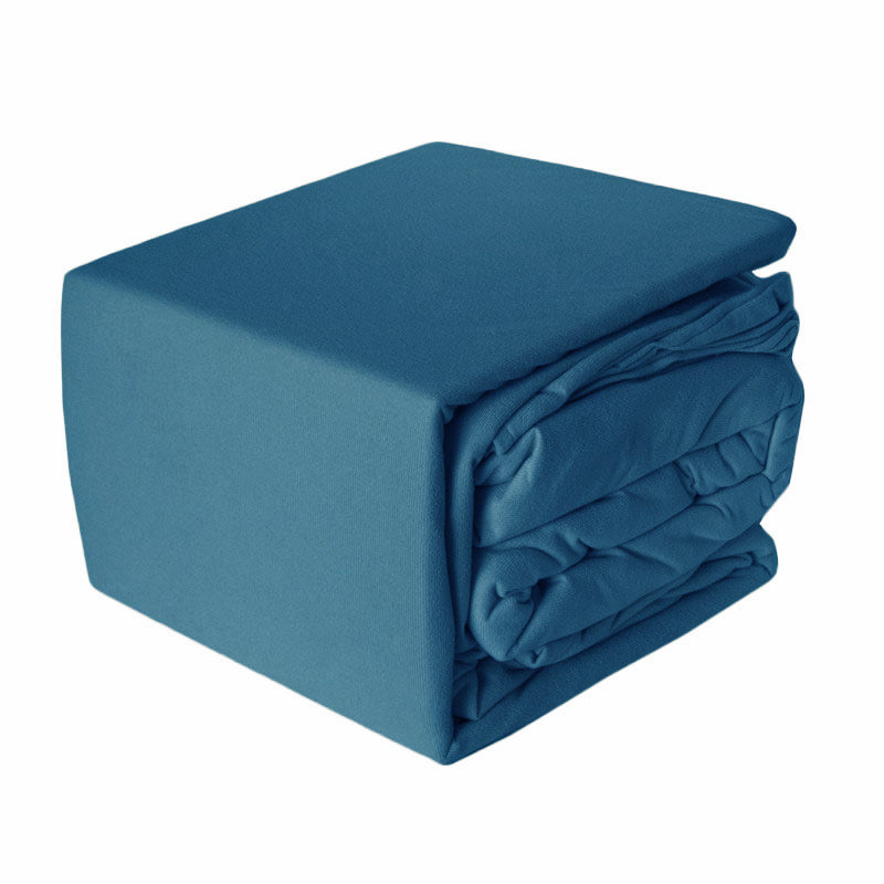 Single Bed Steel Blue Micro Flannel Sheet Set with Softness and Warmth