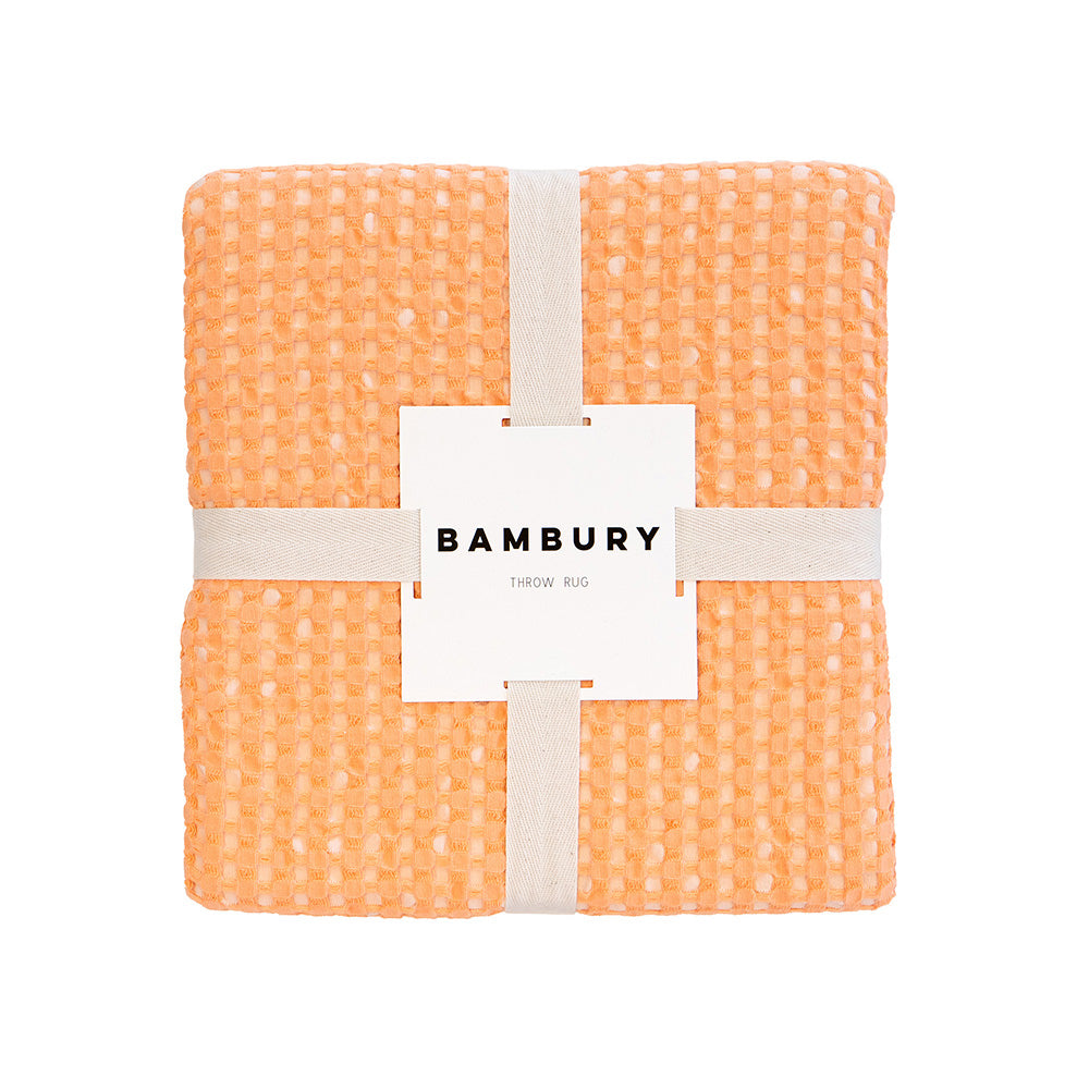 Luxurious Reversible Dora Peach Waffle Throw