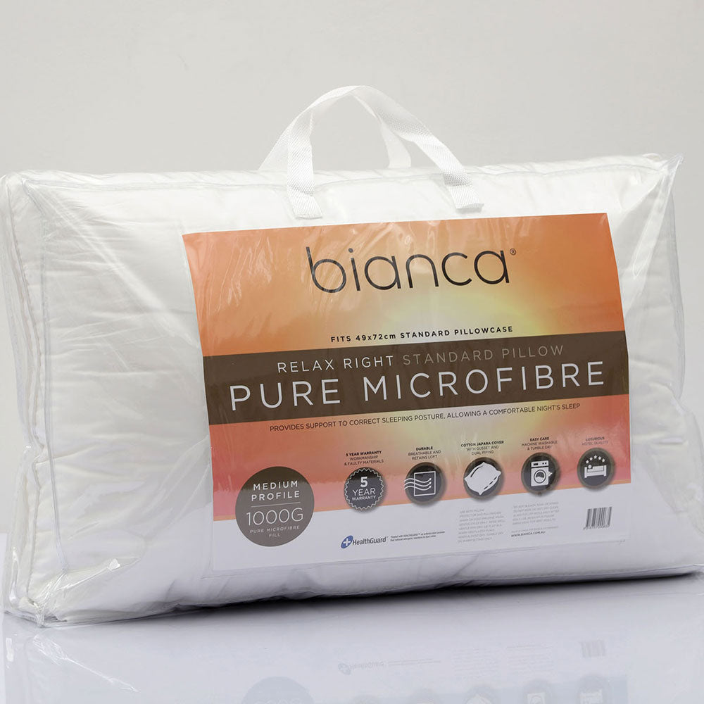 Comfortable Relax Right Medium Profile Microfibre Pillow for a Luxurious Sleep Experience