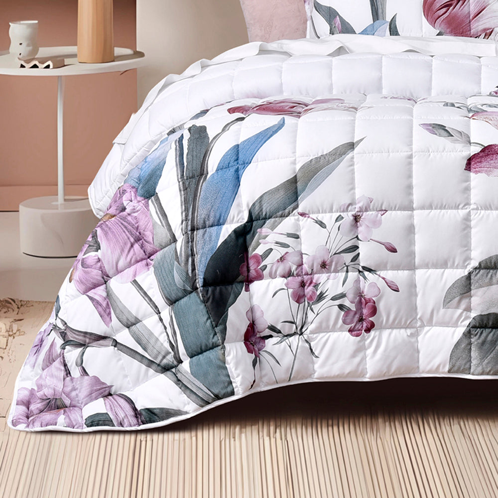 Elegant Carmela White Bedspread Set for King Single Bed