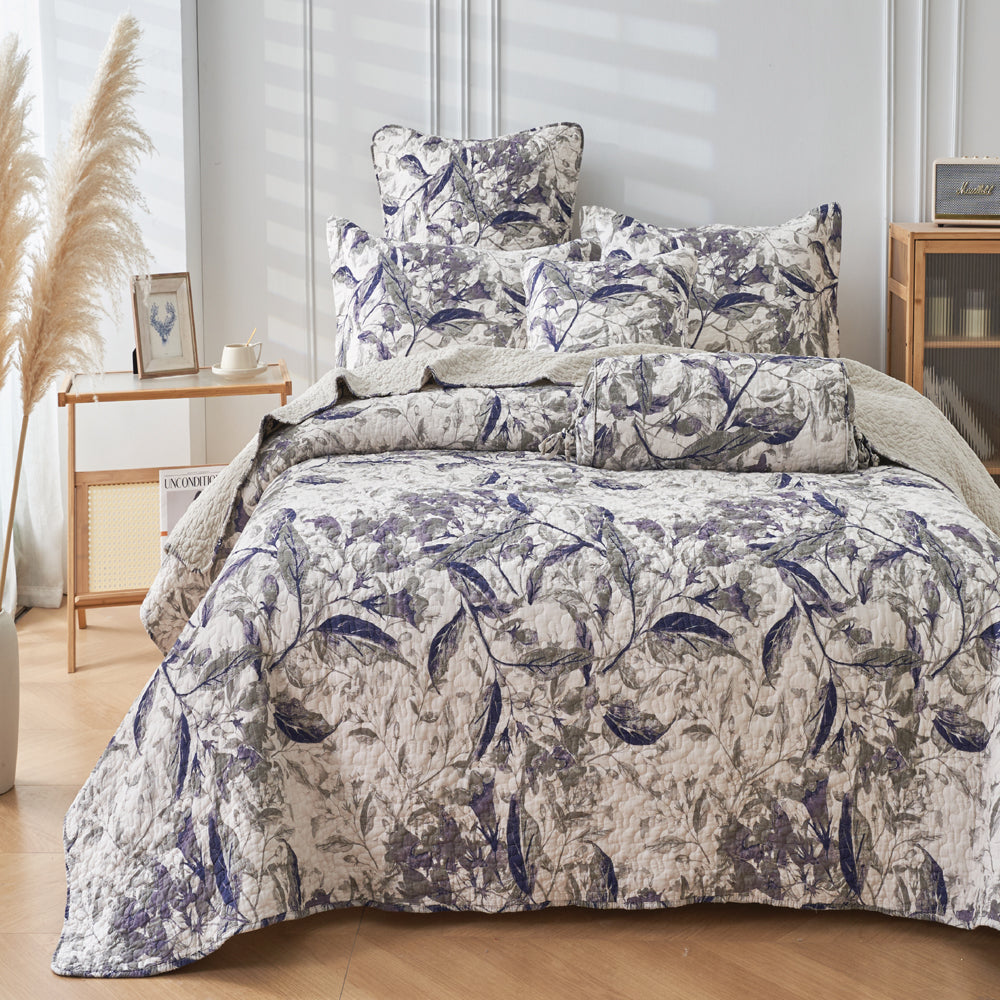 Queen - Sized Forest Dreams 100% Cotton Coverlet Set for a Serene Bedroom
