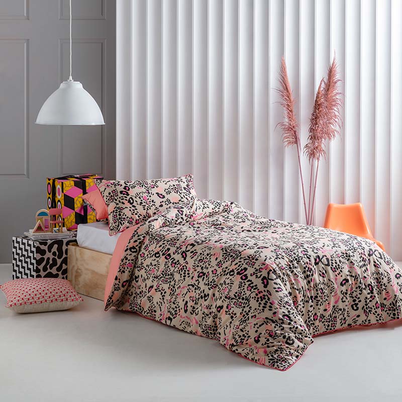 KAS Kids Double Bed Animal-Print Quilt Cover Set for a Jungle Bedroom