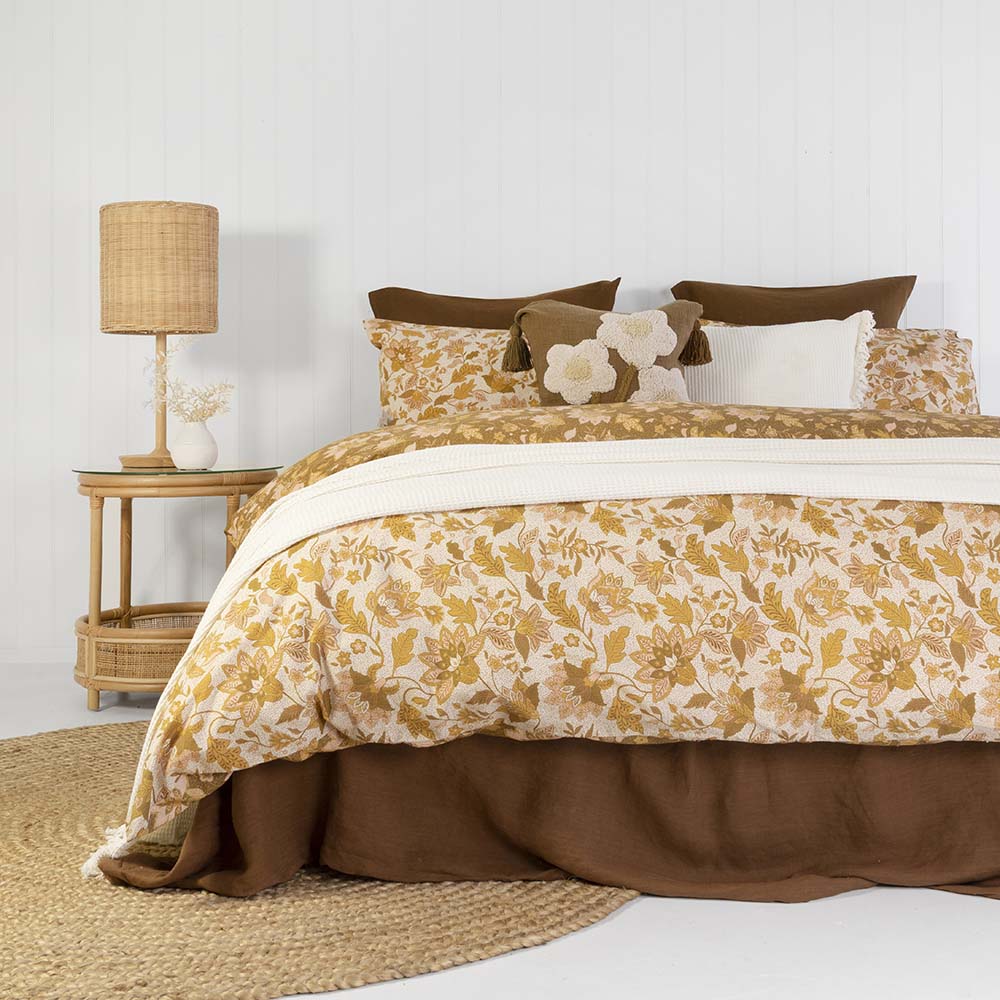 Double Bed Enzyme-Washed Cotton Melati Quilt Cover Set