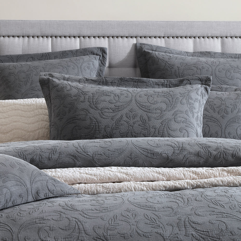 Marbella Charcoal Breakfast Decorative Filled Cushion for Bedroom Luxury