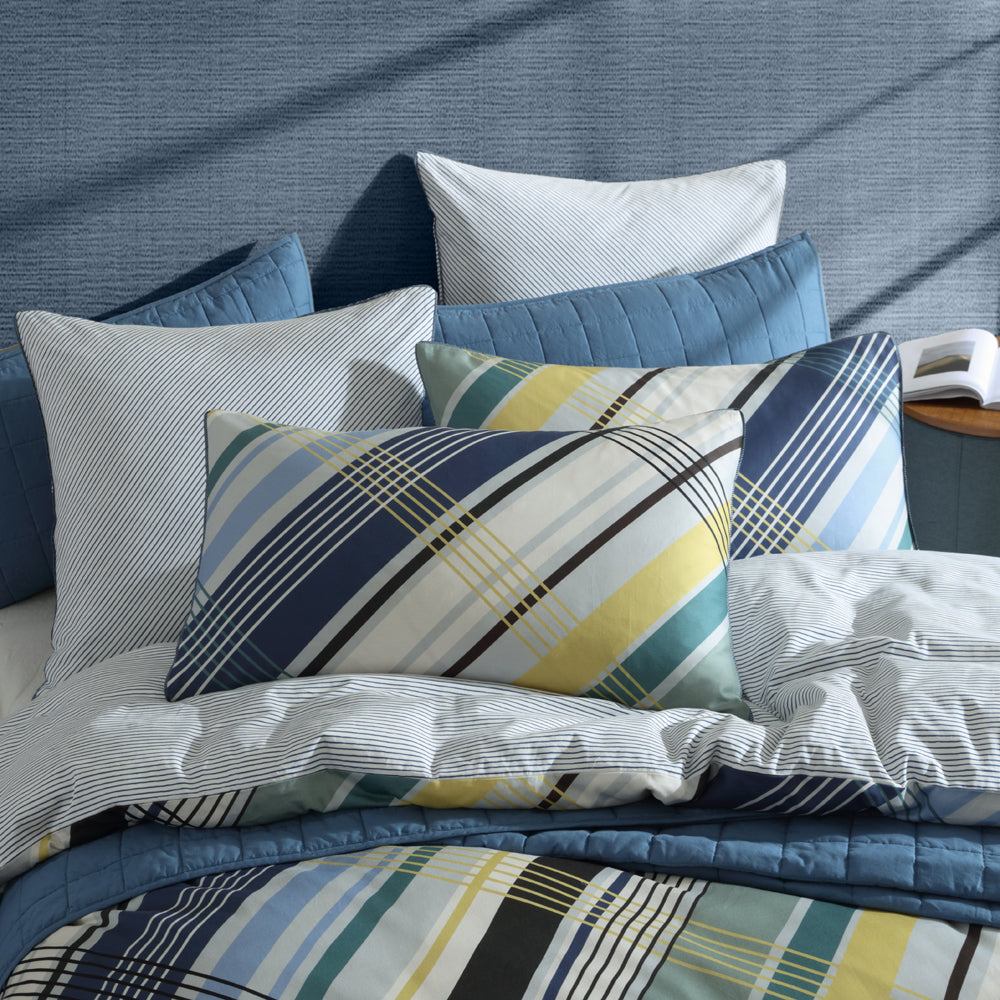 Beach House Blue Super King Size Quilt Cover Set for Modern Interior Decoration