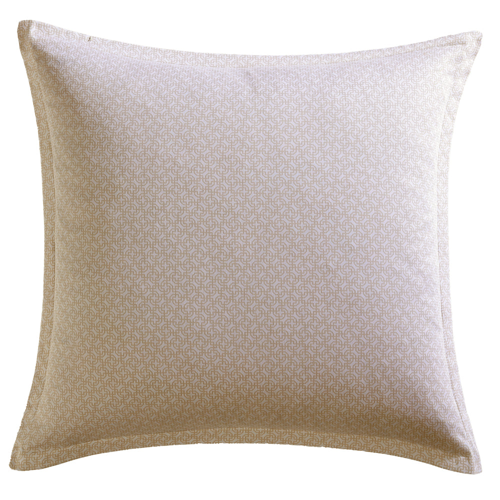 Exquisite Ikigai Magnolia European-Style Pillowcase with Sand and White Geo Print
