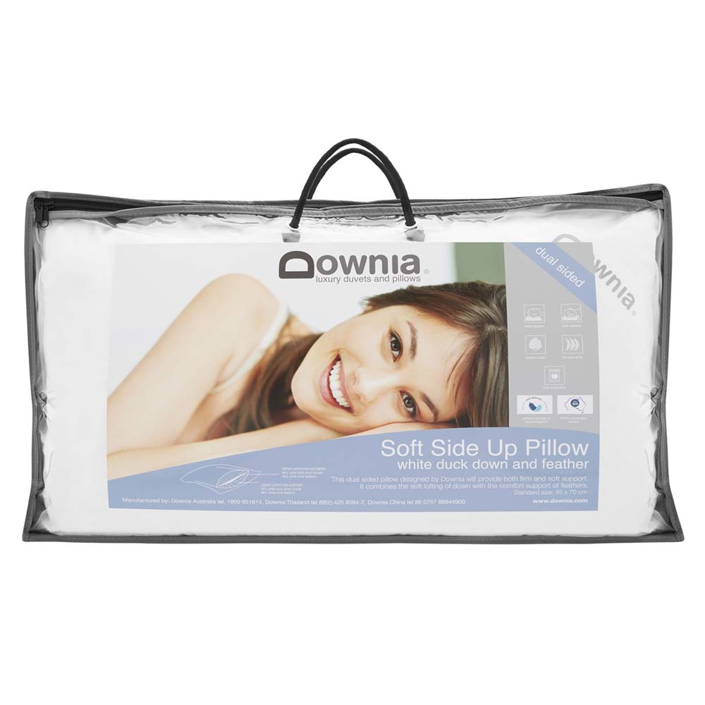 Downia Soft Side Up Medium Profile Down and Feather Pillow for Side and Back Sleepers