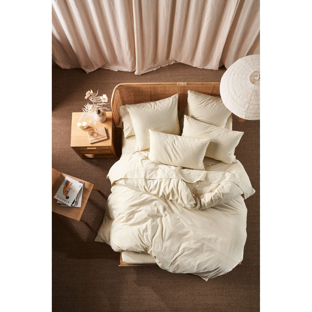 Linen House Springsteen Stone King Size Bed Quilt Cover Set - Ideal for Bed Decor