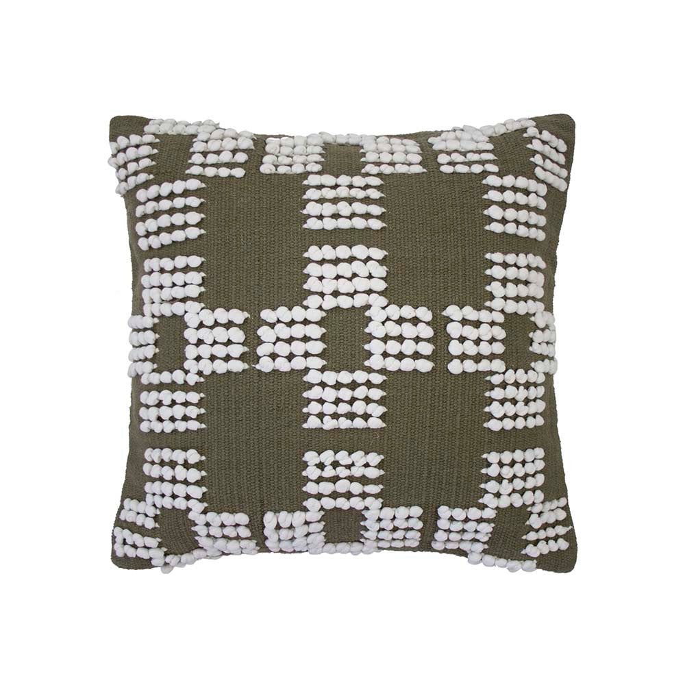 Bambury Hastings Olive-colored Square Decorative Filled Cushion for Home Decoration