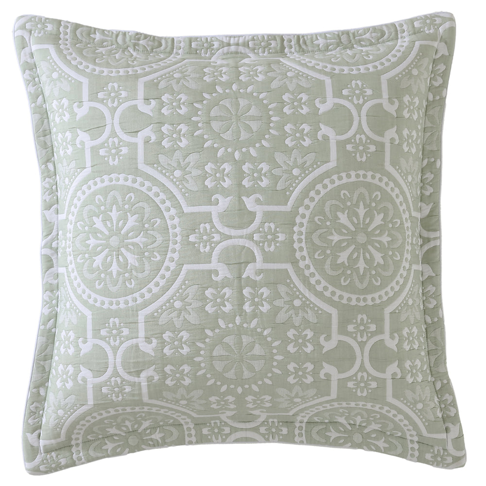 Soft and Refreshing Mayfair Sage European Pillowcase for Spring and Summer