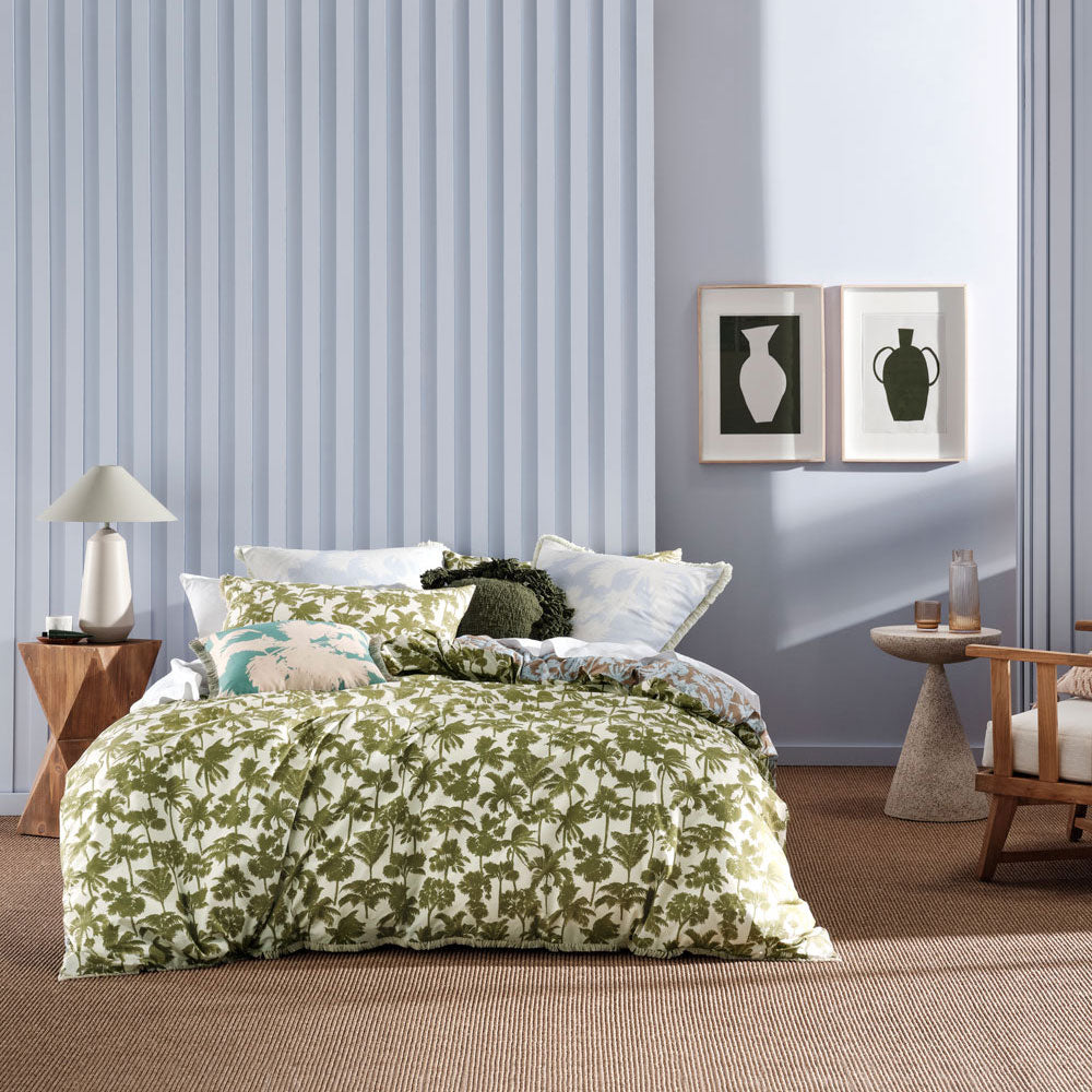 Linen House Tourelles Leaf Reversible Queen - Size Bed Quilt Cover Set