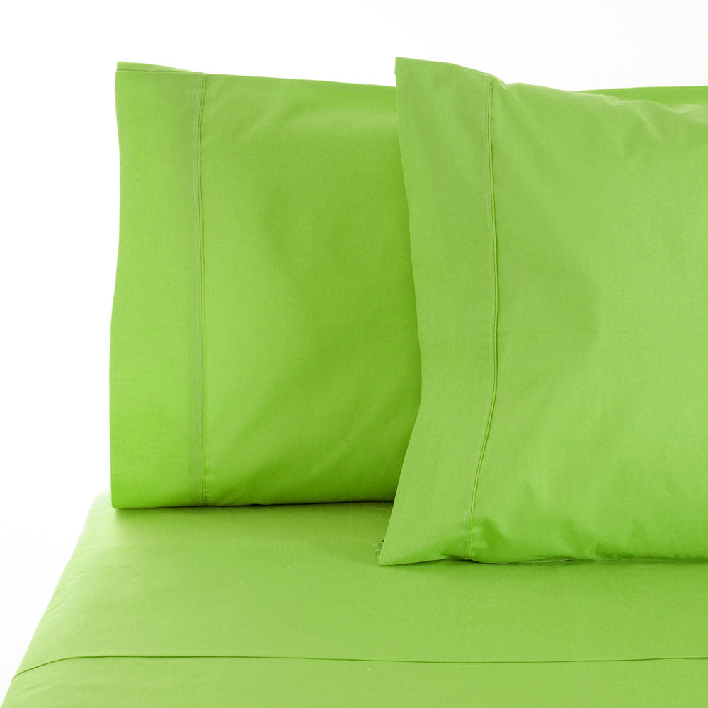 La Via Lime Double Bed 100% Cotton 400TC Sheet Set for All Tastes
