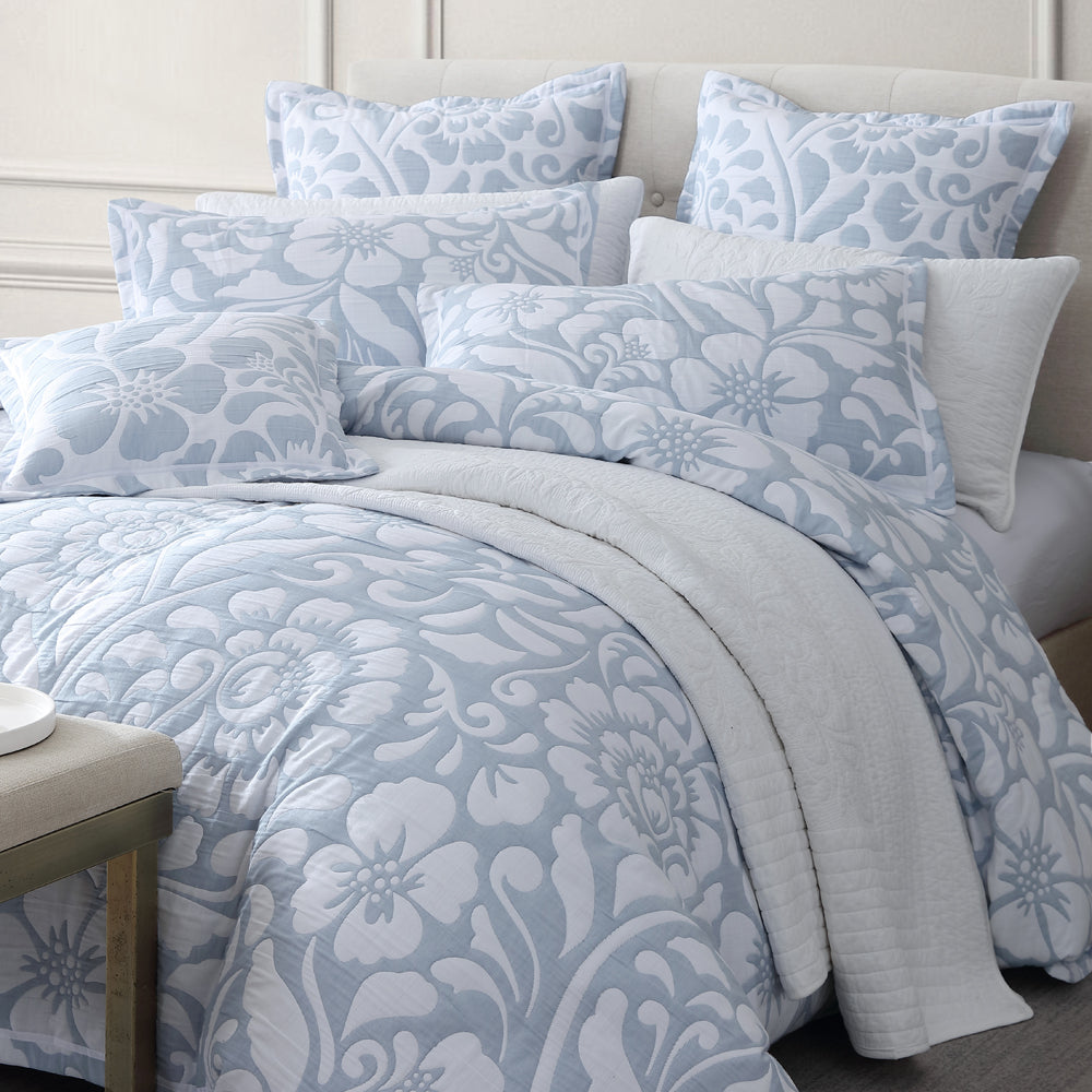 Eleanor Sky King Size Bed Quilt Cover Set from Private Collection