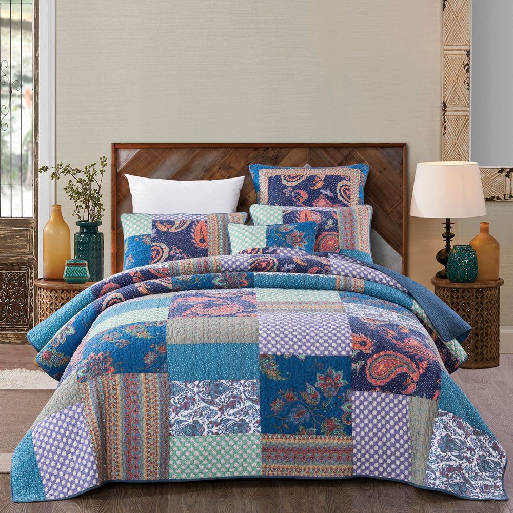 Luxurious Sapphire Bed Coverlet Set for King Single Size Beds
