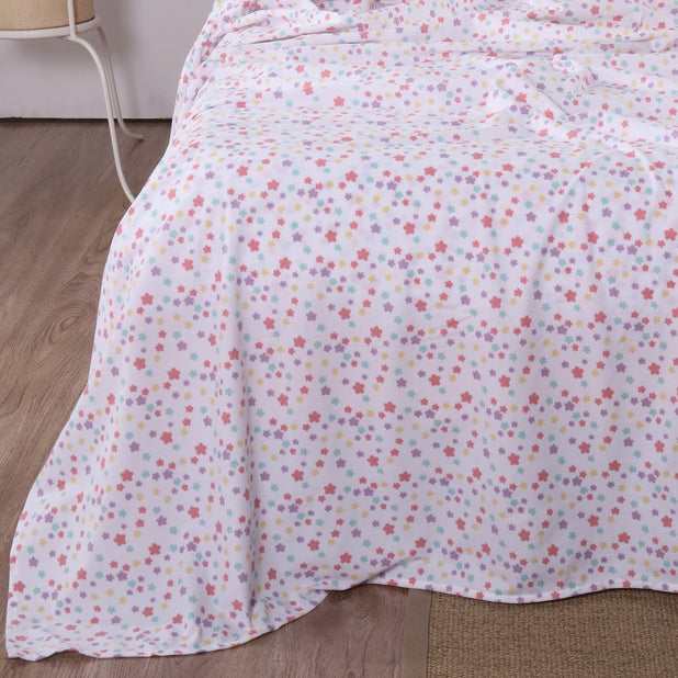 Soft Micro Flannel Star Track Sheet Set for Double Bed