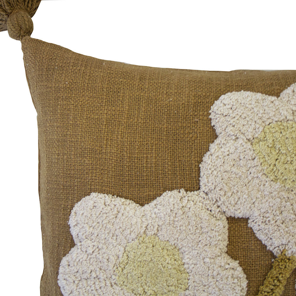 Bambury Blossom Hazel Square Decorative Filled Cushion with Cotton Tufting
