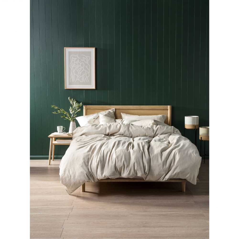 Nimes All - Season Natural Linen Queen Bed Quilt Cover Set
