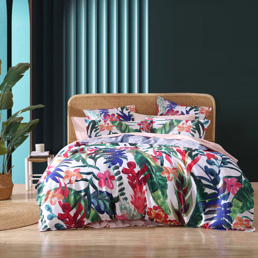 King-Size Atherton Tropical Quilt Cover Set for Bedroom Decor