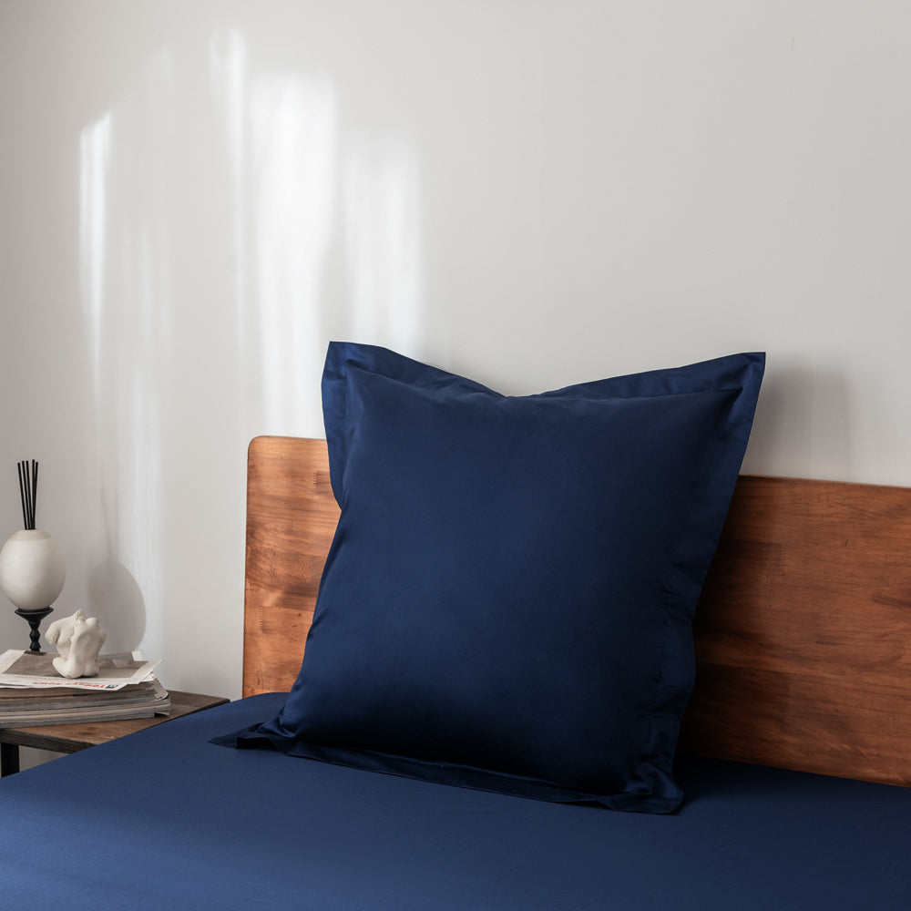 Navy 400TC Luxury Casey Cotton European Pillowcase