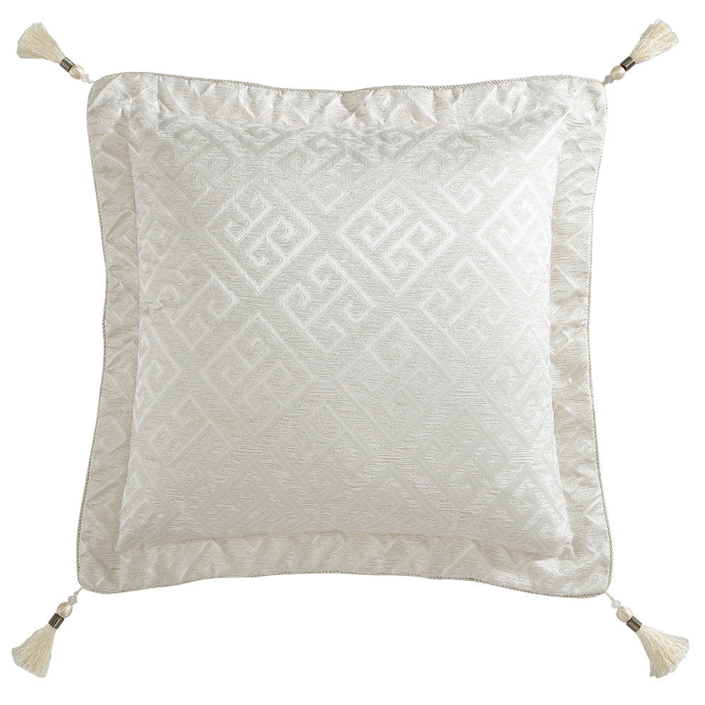 Luxurious Athena Gold European-Style Ivory Chenille Pillowcase