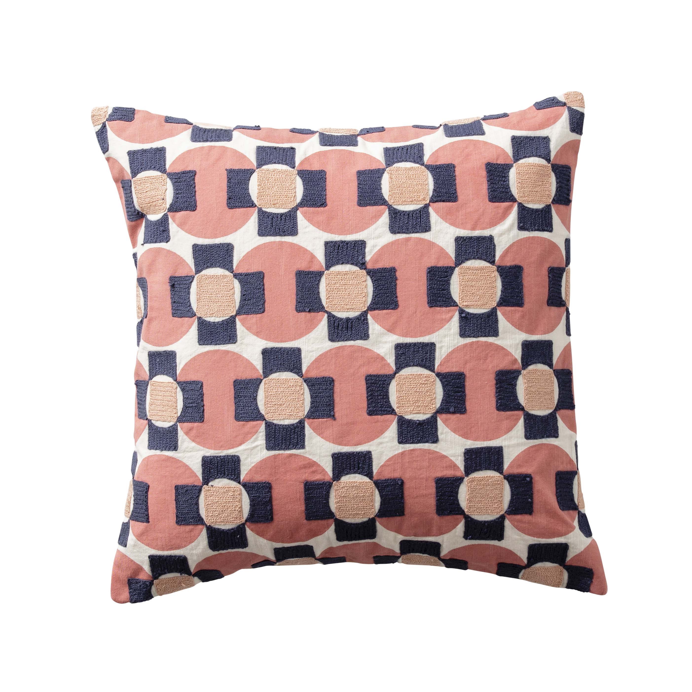 Stylish Geo Multi - Patterned Filled Square Cotton Cushion