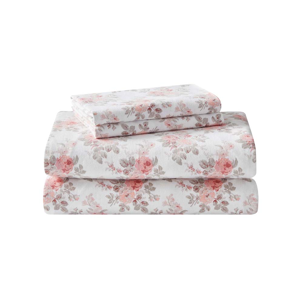 Lisalee Single Bed Soft Pink Flannelette Sheet Set with Elegant Design
