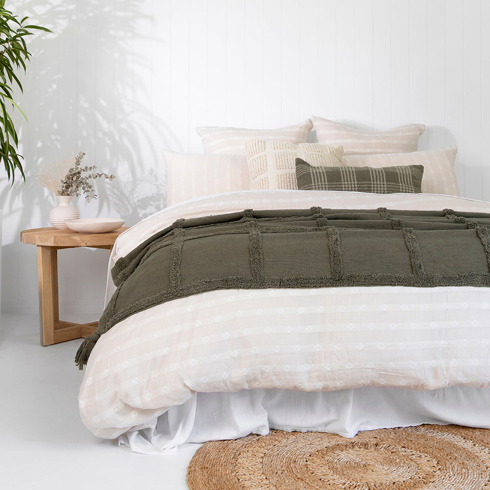 Double Bed Soft Cotton Carey Quilt Cover Set for a Calming Bedroom