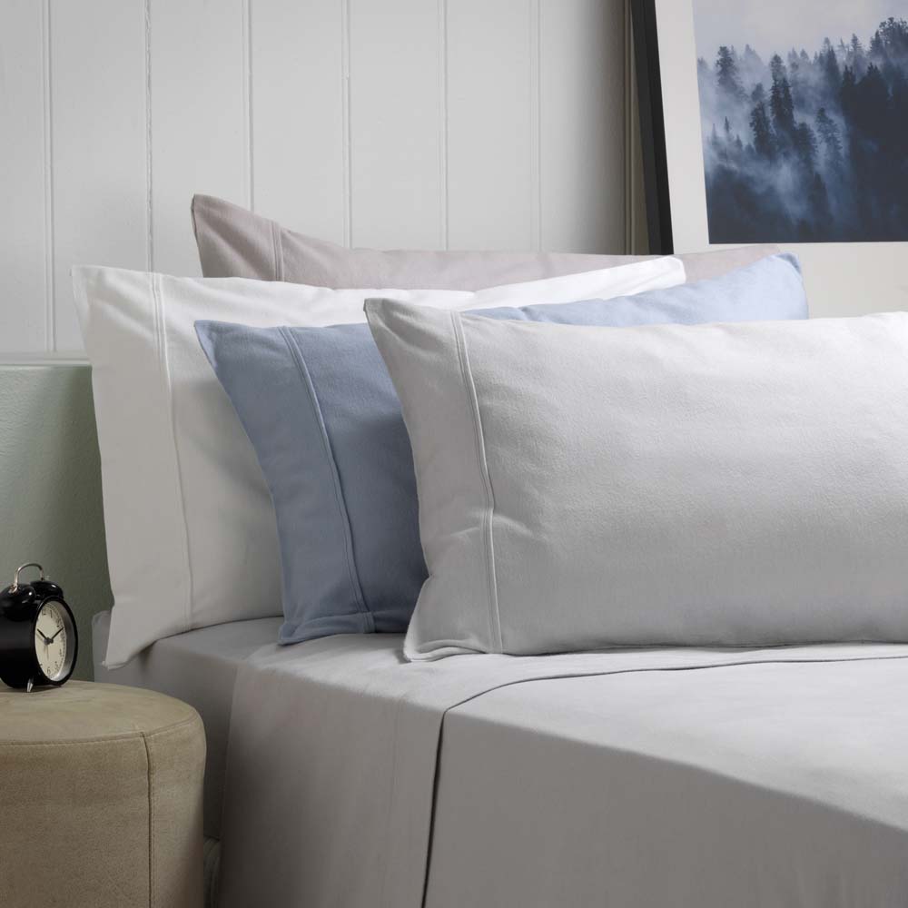 Single 50cm Bed Bianca Fletcher Cotton Flannelette Sheet Set in Sage Color