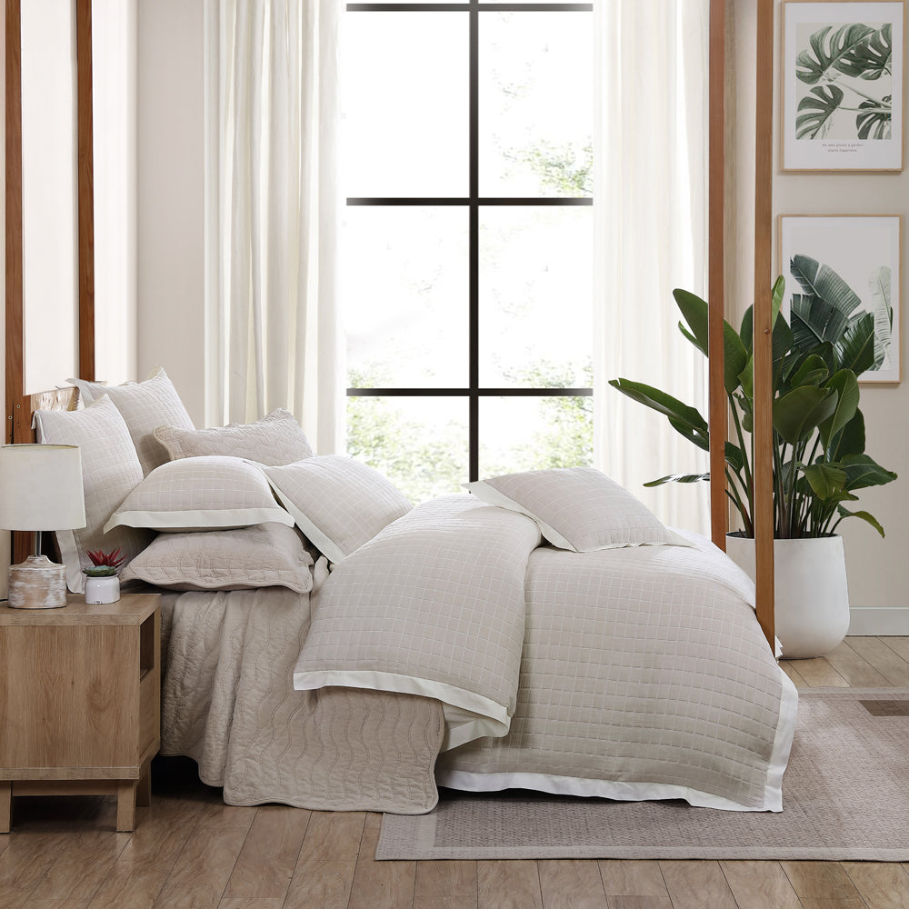 Kingston Stone King - Sized Bed Quilt Cover Set with a Masculine Charm