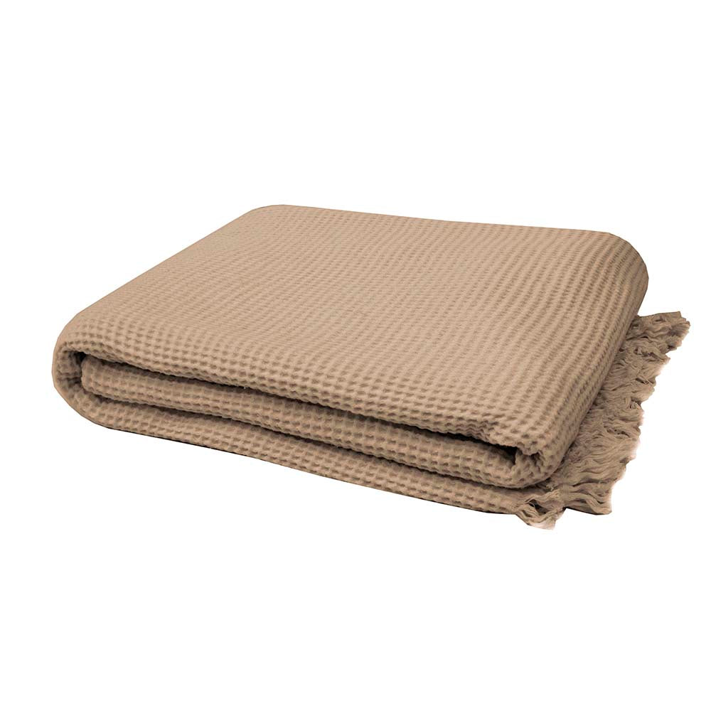 Exquisite Bambury Wanda Tea Rose Cotton Throw for Bed or Sofa