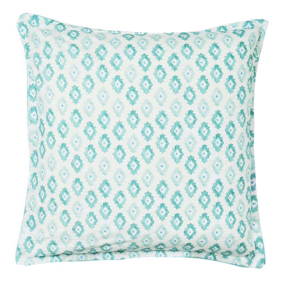 Taraji Turquoise European-Sized Decorative Pillowcase for Boho-Style Beds