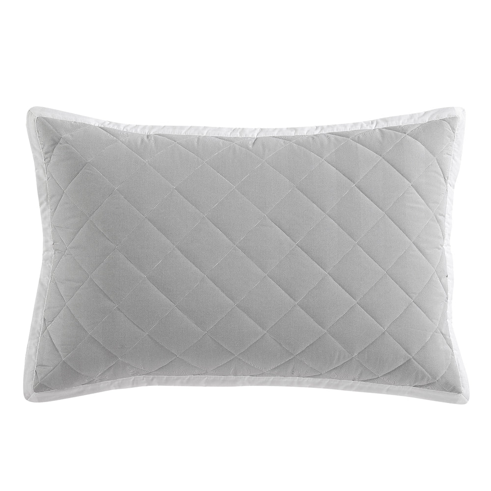 2-Pack Logan and Mason Essex Pewter Pillowshams with Herringbone Pattern