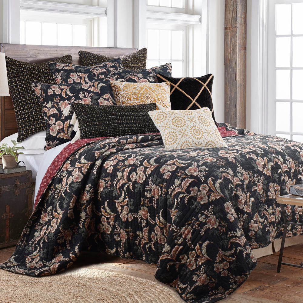 Onica Super King Coverlet Set with Multicolored Floral Design