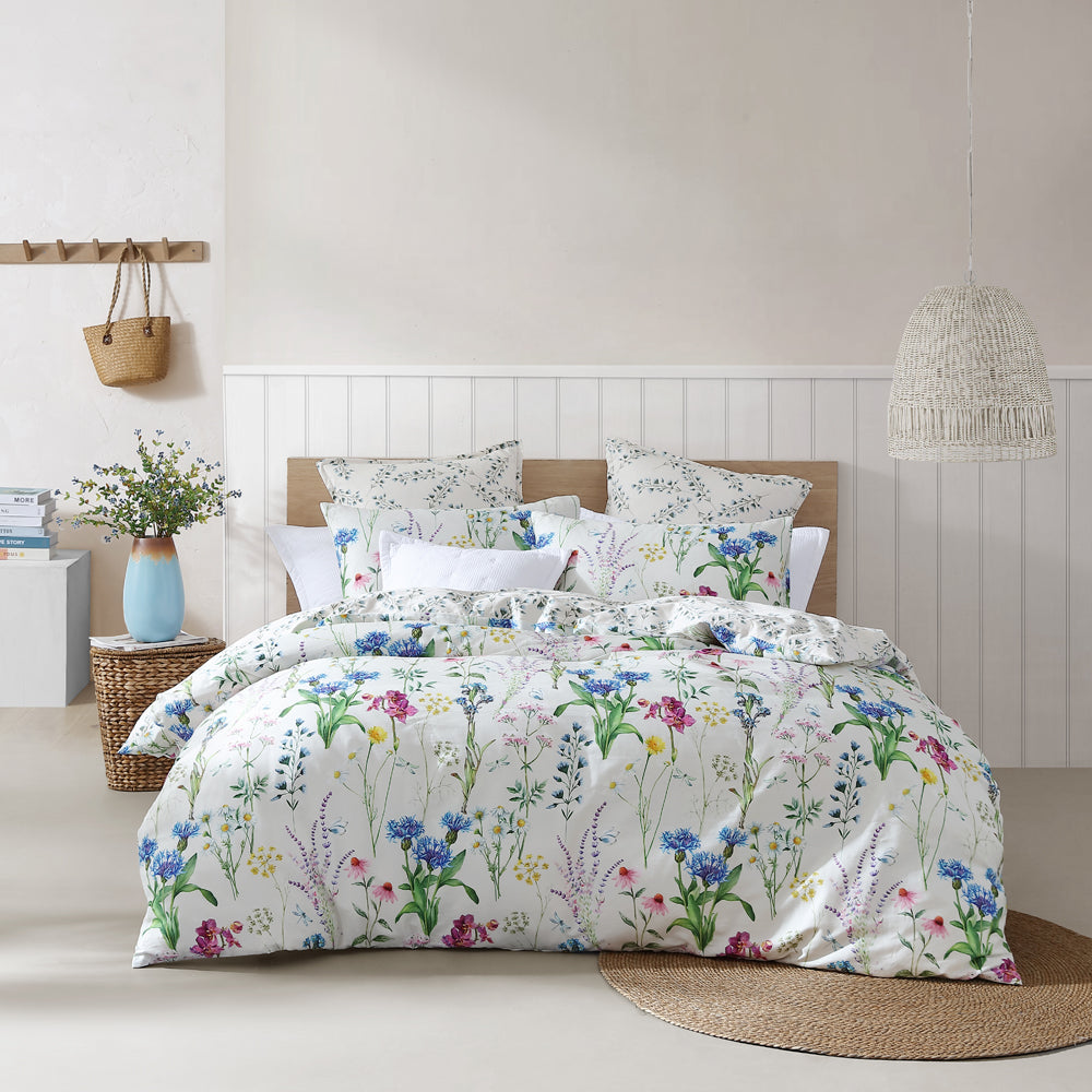 Logan and Mason Floriana Ivory Queen - Sized Quilt Cover Set for a Cozy Bedroom