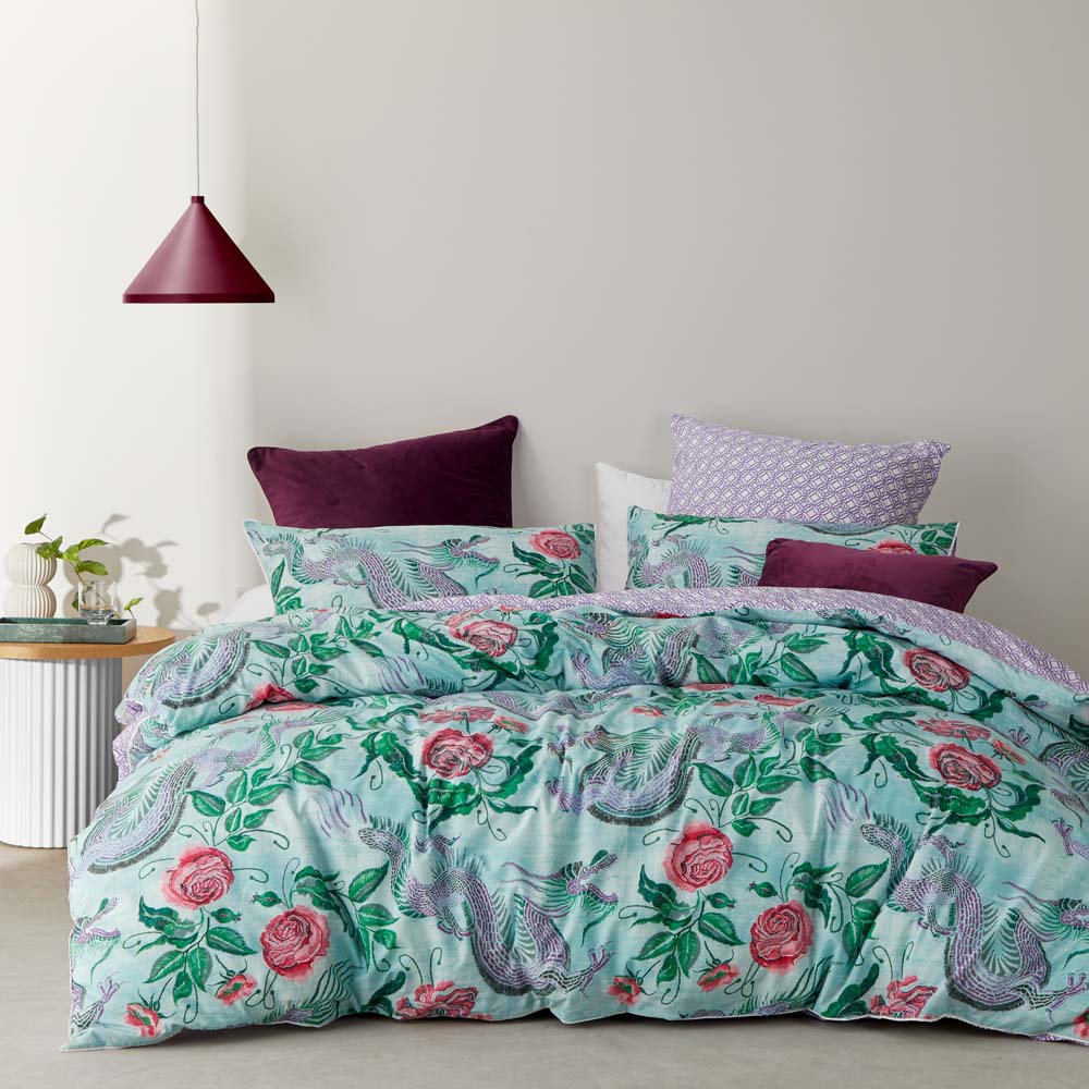 Exquisite Dragon Jade King - Size Bed Quilt Cover Set with Eastern Charm