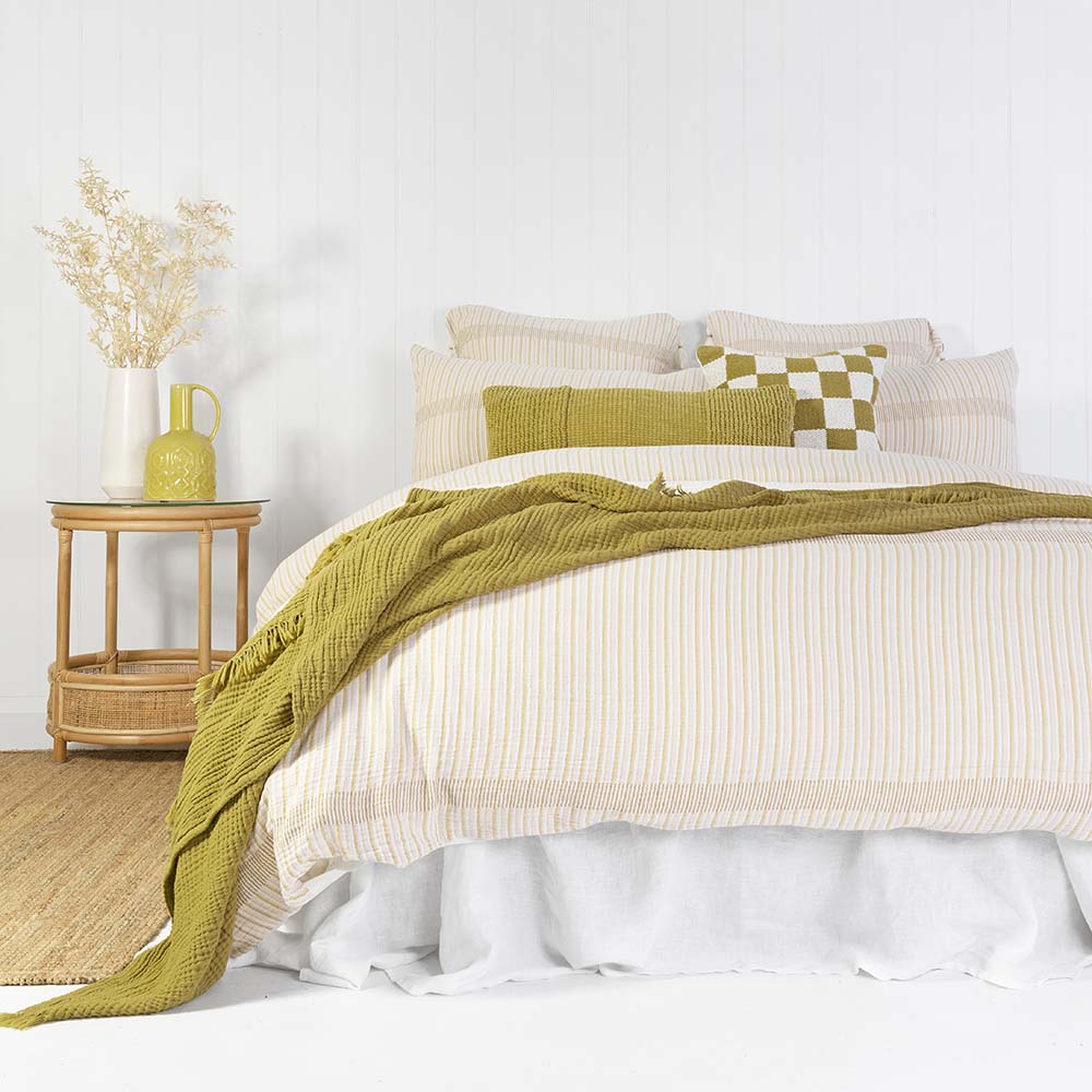 Double Bed Molloy Quilt Cover Set with Contemporary Stripes