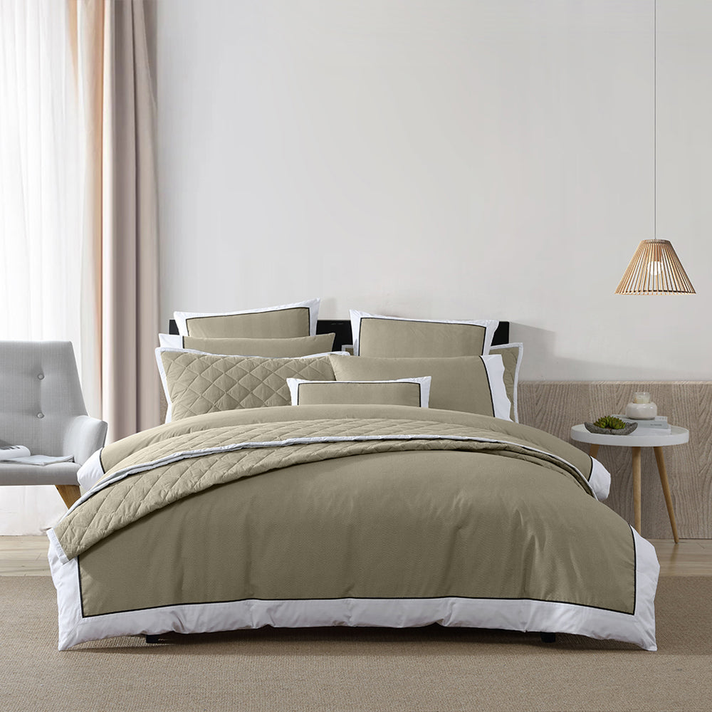 King-Size Essex Olive Quilt Cover Set with Stylish Design