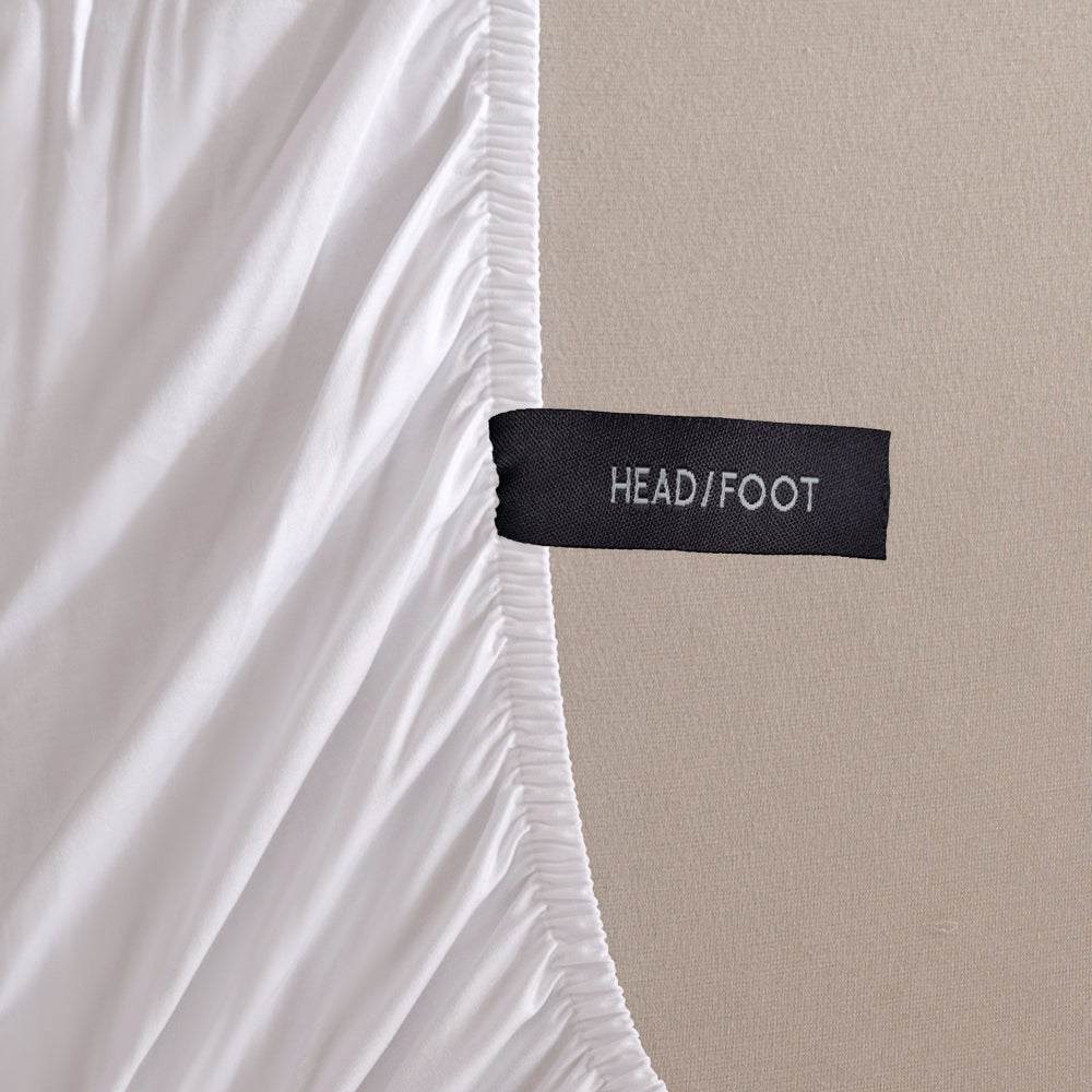 Luxurious 400TC White Casey Cotton Sheet Set for Long Single Bed (60cm)