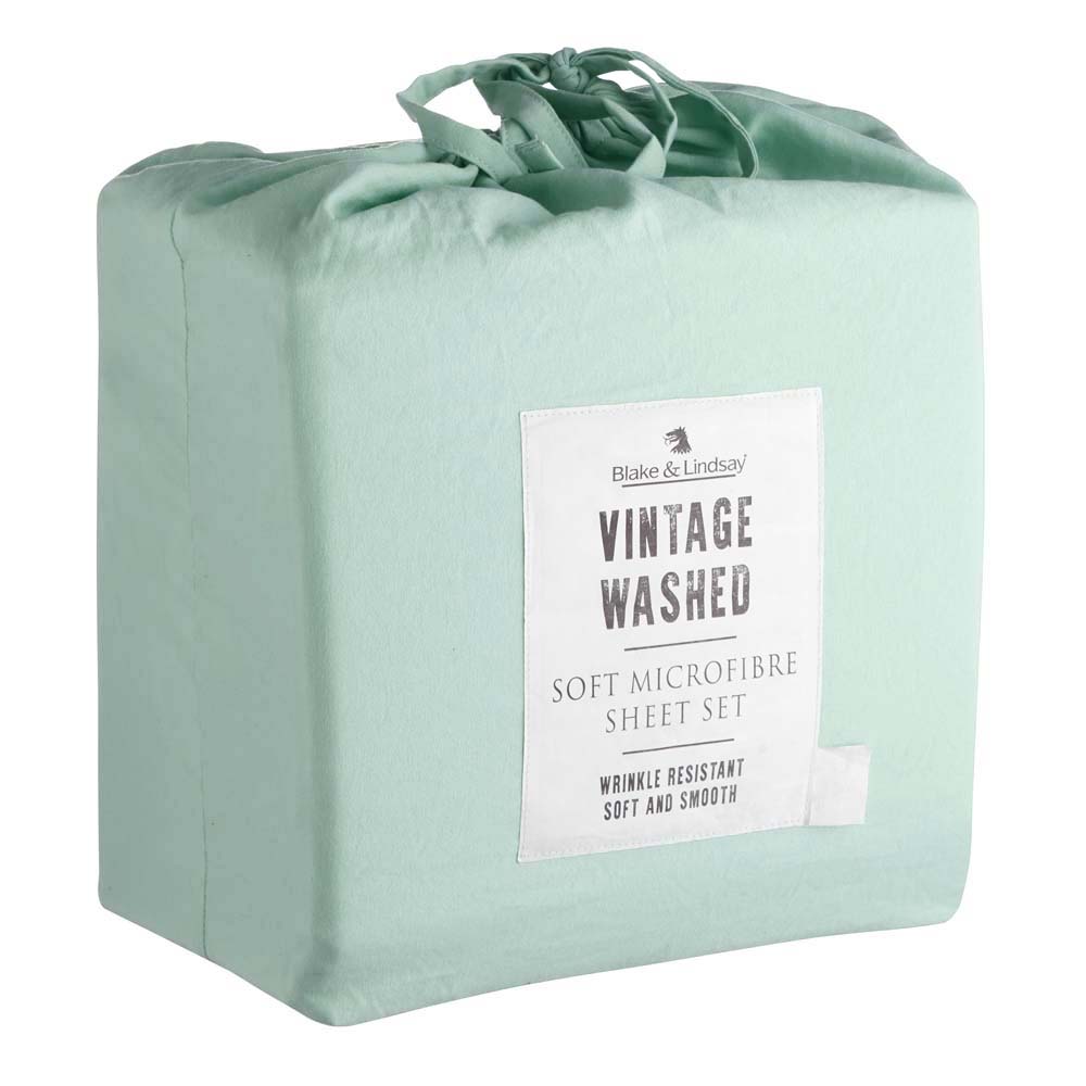 Seamist Vintage-Washed Microfibre Sheet Set for King-Size Bed