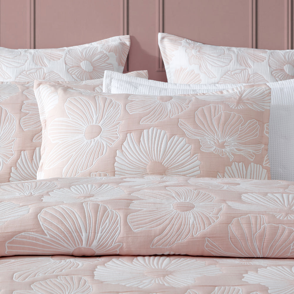 Super King Platinum Poppi Rose Quilt Cover Set with Contemporary Style
