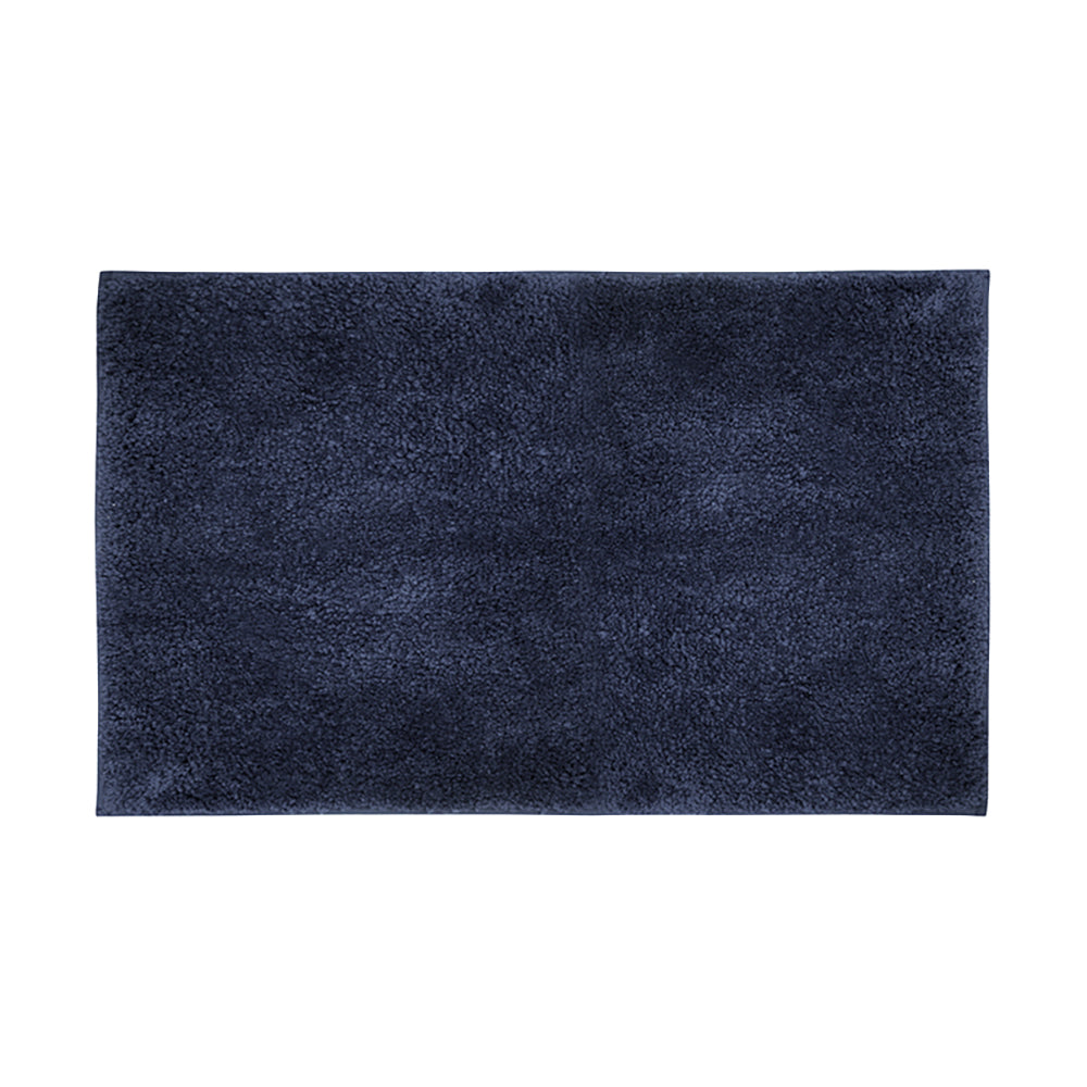 Large-Sized Navy Blue Microplush Bathroom Bath Mat for Enhanced Safety and Style